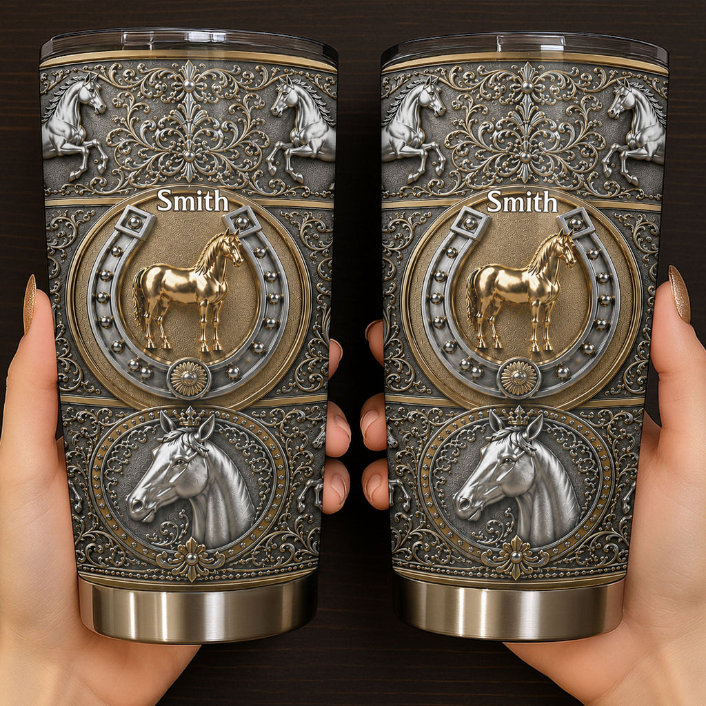 Personalized Horse Lover Tumbler Custom Name 20oz/30oz Gift for Dad Tumbler GradoCreations