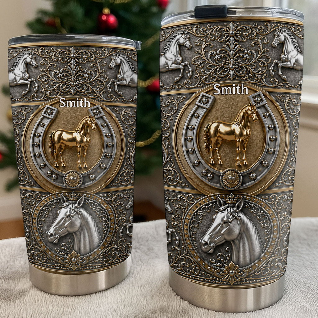 Personalized Horse Lover Tumbler Custom Name 20oz/30oz Gift for Dad Tumbler GradoCreations