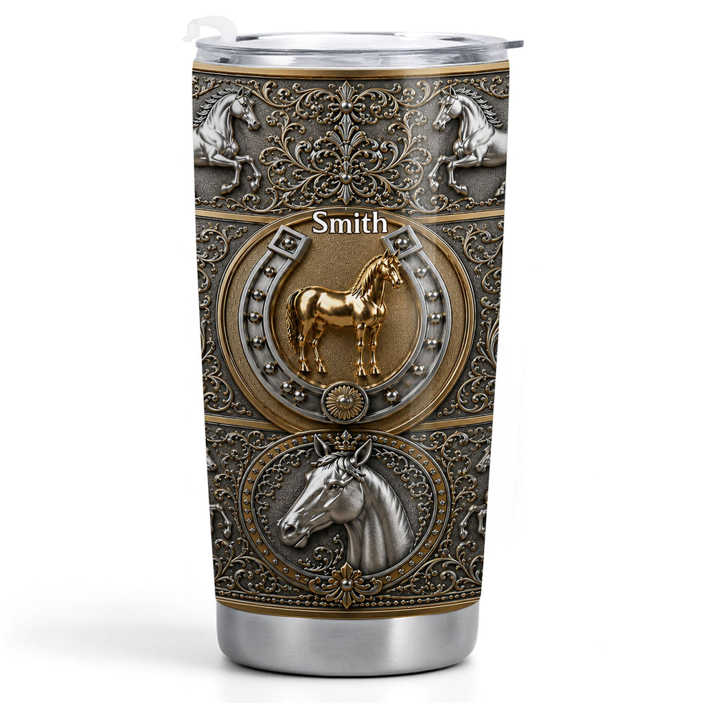 Personalized Horse Lover Tumbler Custom Name 20oz/30oz Gift for Dad Tumbler GradoCreations