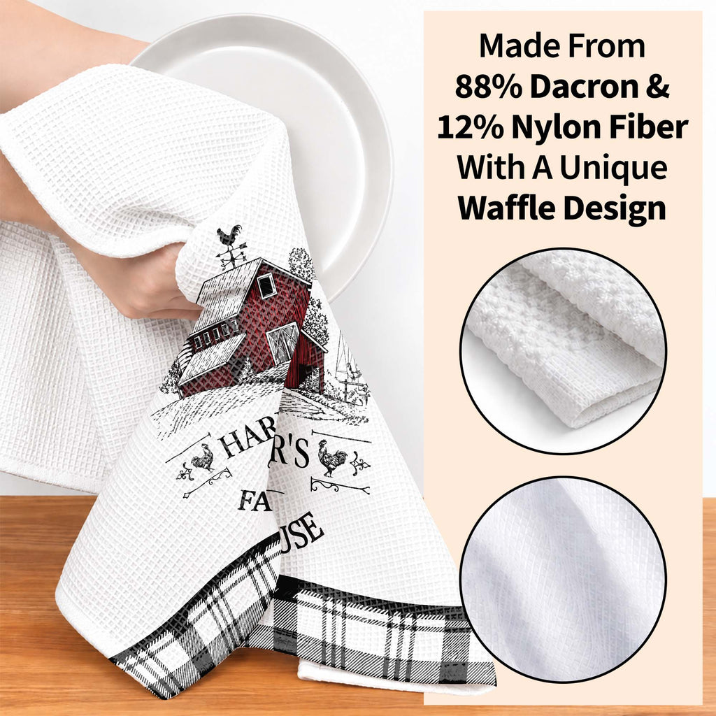 Personalized Farmhouse Kitchen Towel Custom Name Rooster Gift Kitchen Towel GradoCreations