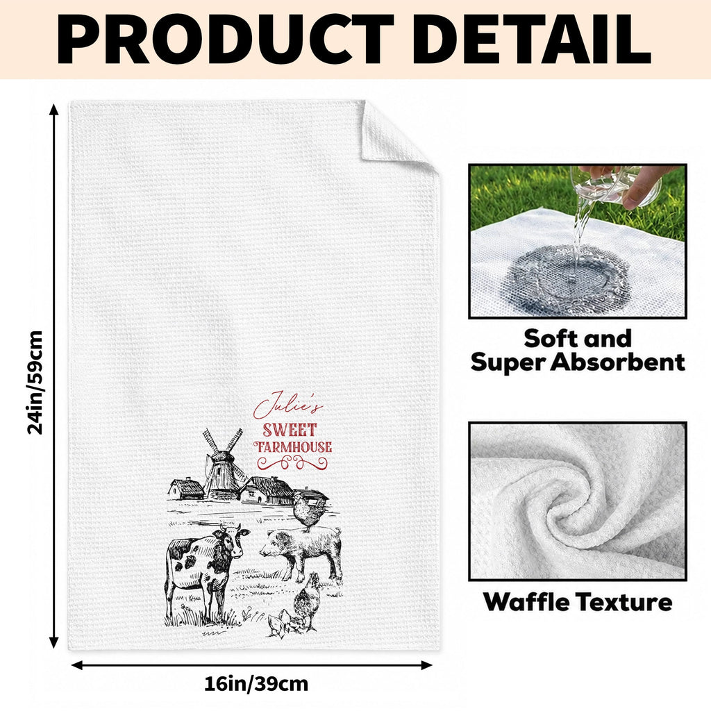 Personalized Farmhouse Kitchen Towel Custom Name Gift for Farm Lover Kitchen Towel GradoCreations