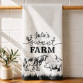 Personalized Farm Kitchen Towel Custom Name Gift for Mom Kitchen Towel GradoCreations