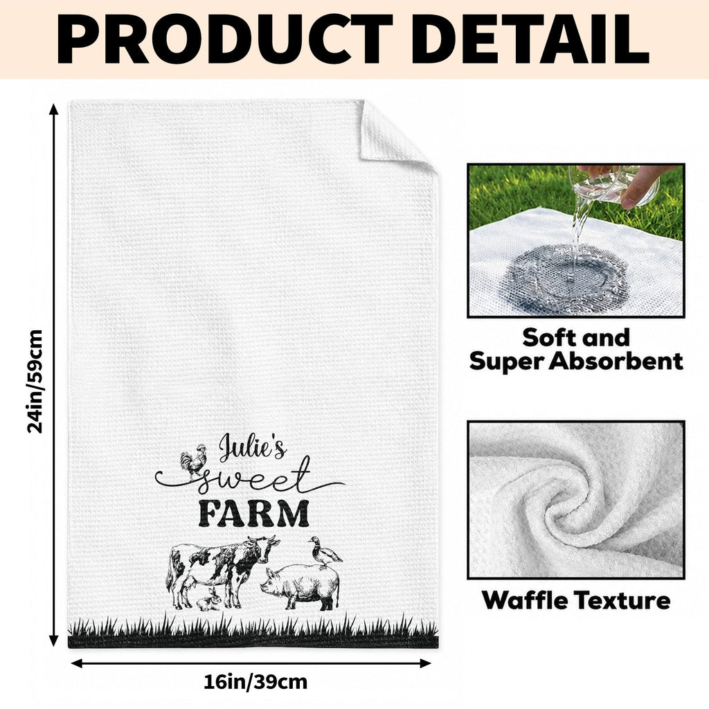 Personalized Farm Kitchen Towel Custom Name Gift for Mom Kitchen Towel GradoCreations