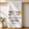 Personalized Kitchen Towel Custom Chickens Gift for Farm Lovers