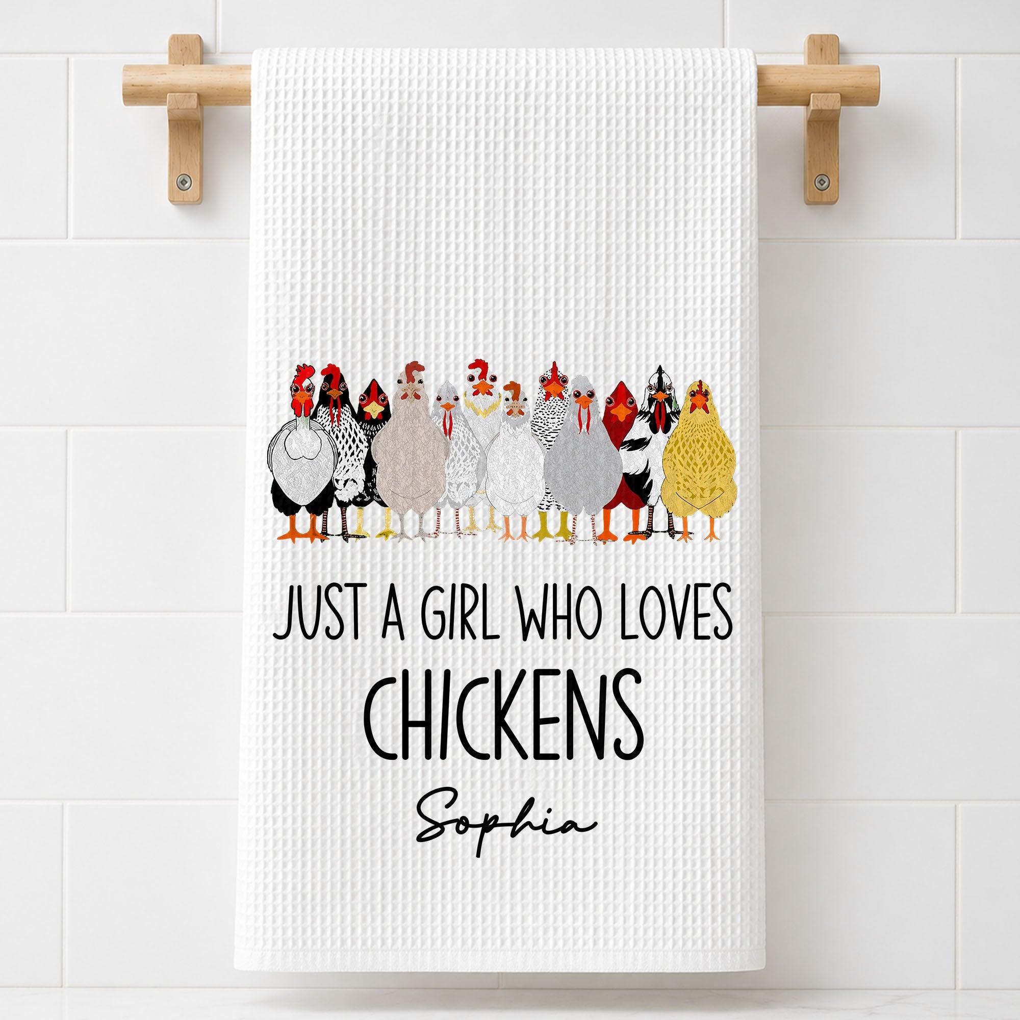 Personalized Kitchen Towel Custom Chickens Gift for Farm Lovers