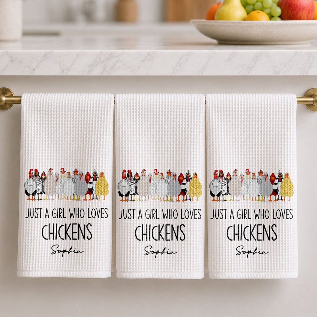 Personalized Kitchen Towel Custom Chickens Gift for Farm Lovers