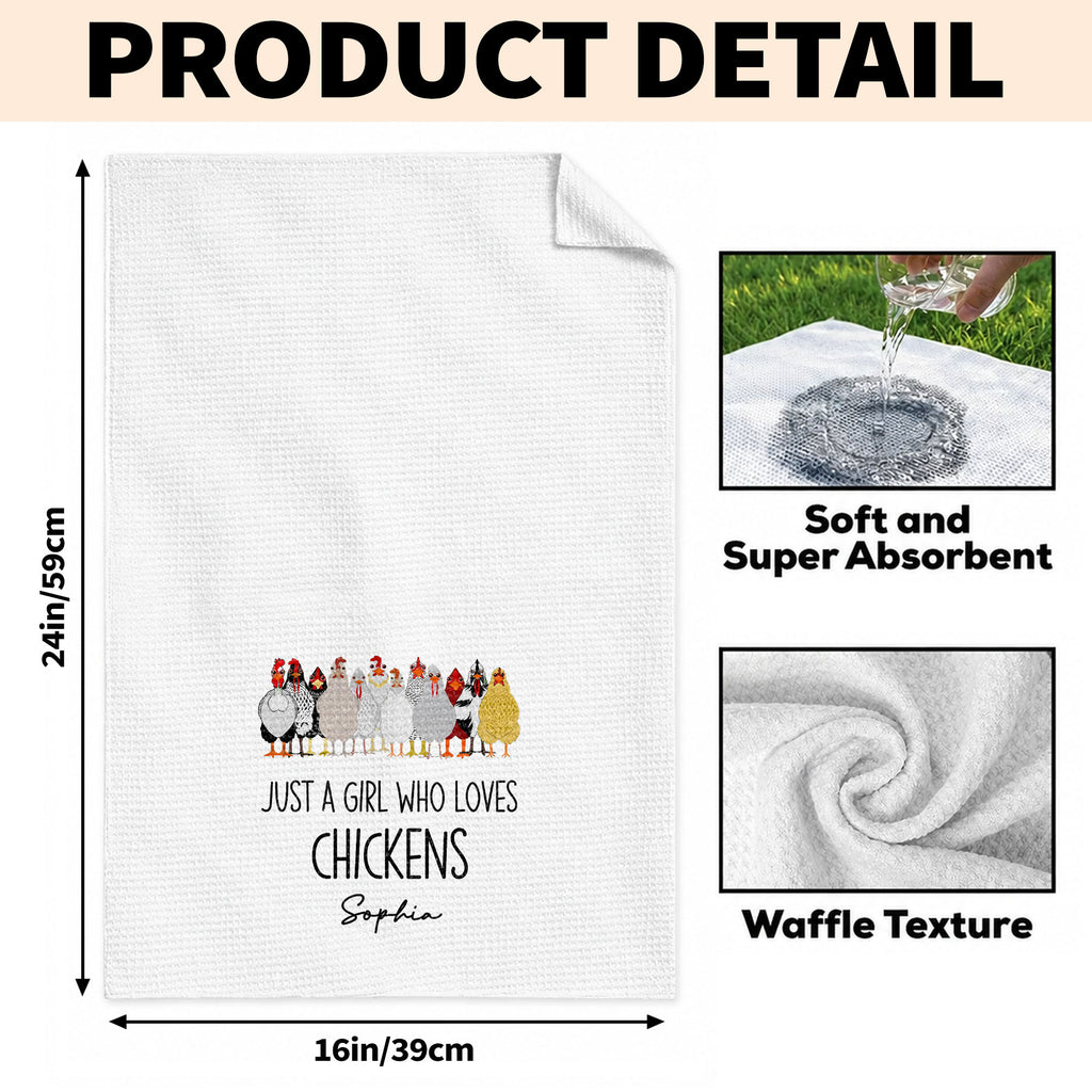 Personalized Kitchen Towel Custom Chickens Gift for Farm Lovers