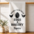 Personalized Kitchen Towel Custom Name Farm Fresh Eggs Gift Kitchen Towel GradoCreations