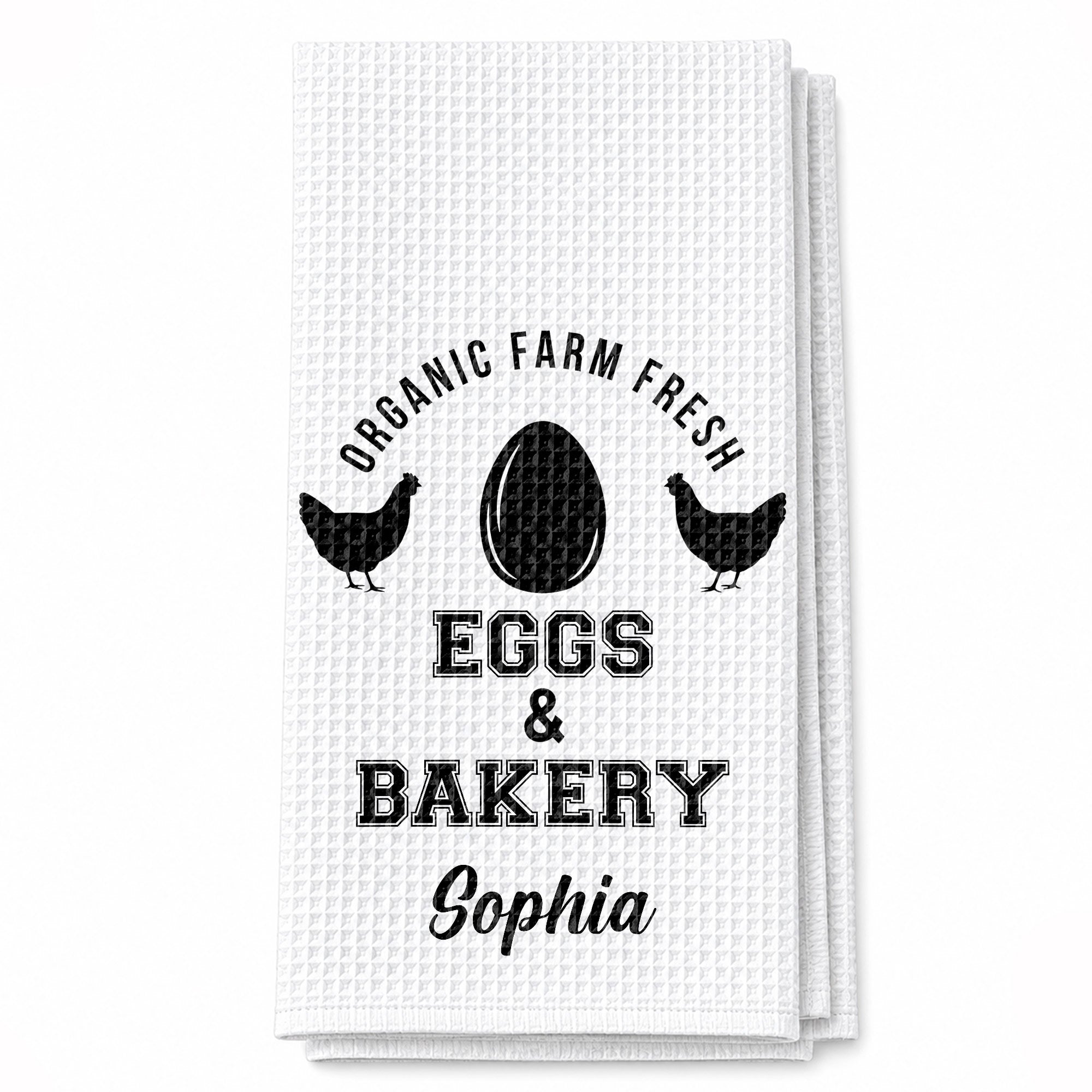 Personalized Kitchen Towel Custom Name Farm Fresh Eggs Gift Kitchen Towel GradoCreations
