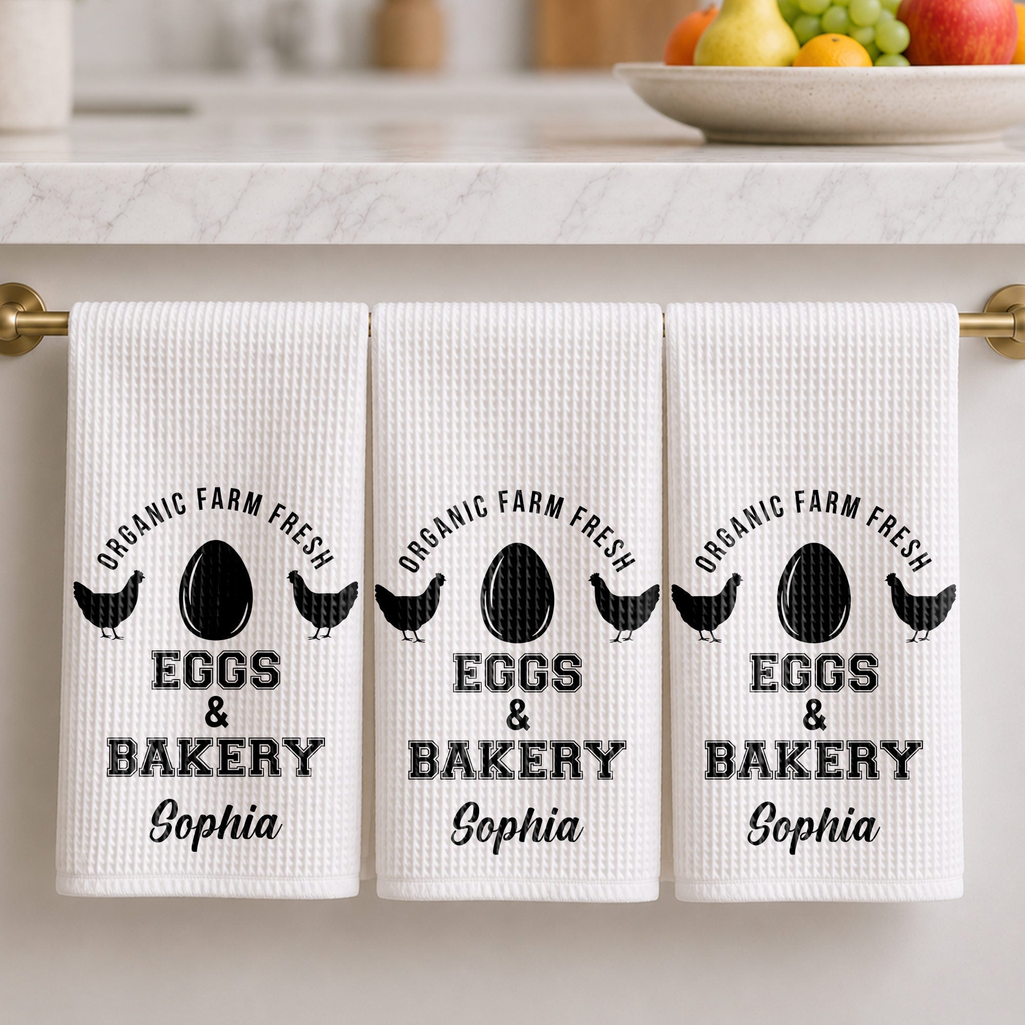 Personalized Kitchen Towel Custom Name Farm Fresh Eggs Gift Kitchen Towel GradoCreations