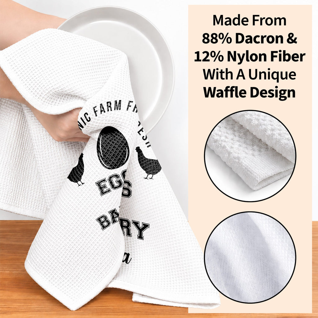 Personalized Kitchen Towel Custom Name Farm Fresh Eggs Gift Kitchen Towel GradoCreations
