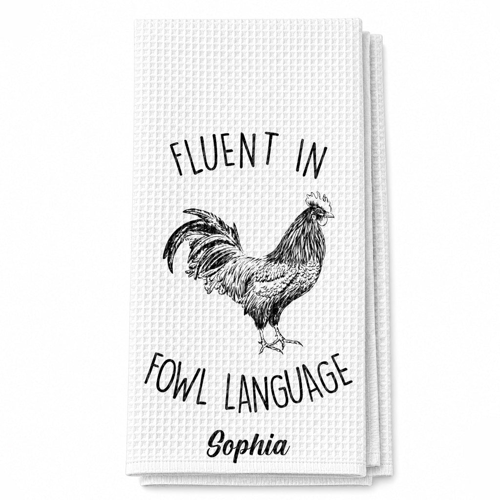 Personalized Chicken Towel Custom Name Gift for Farm Lovers