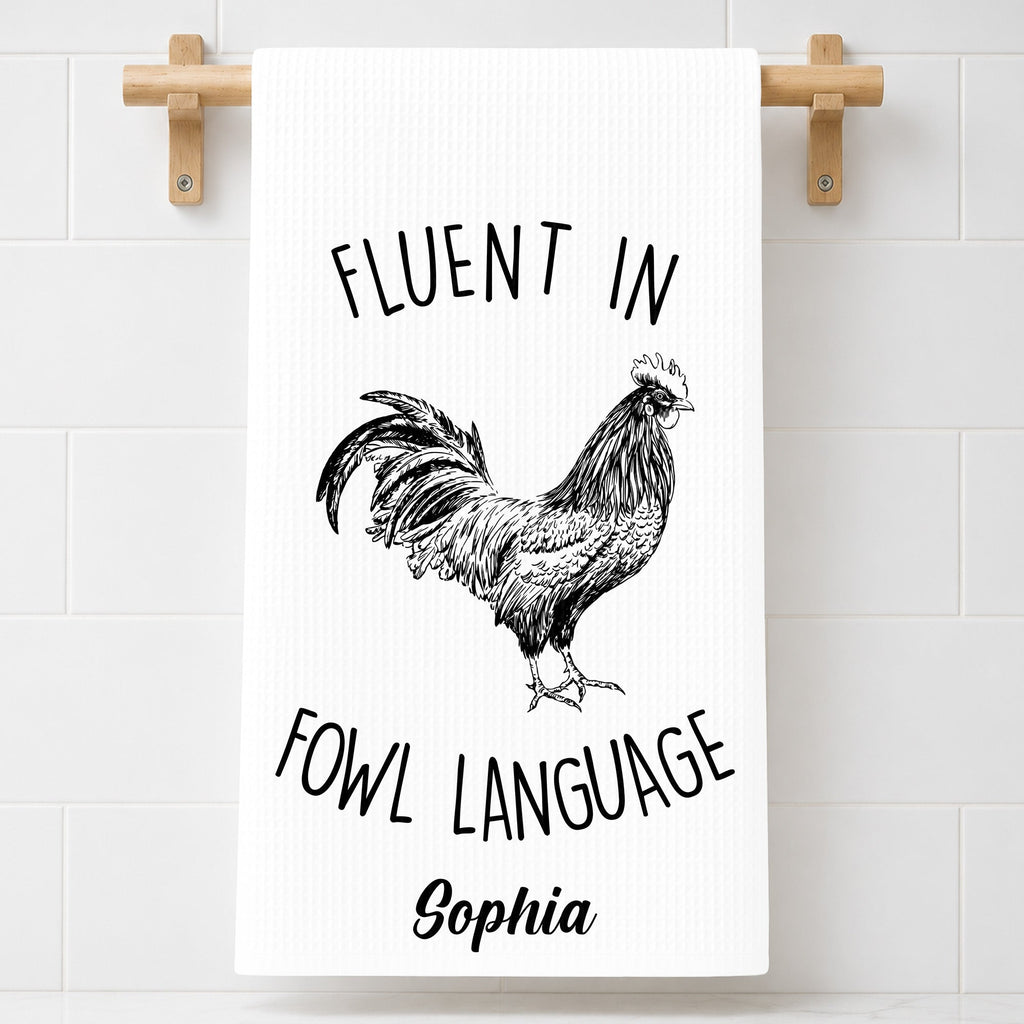 Personalized Chicken Towel Custom Name Gift for Farm Lovers