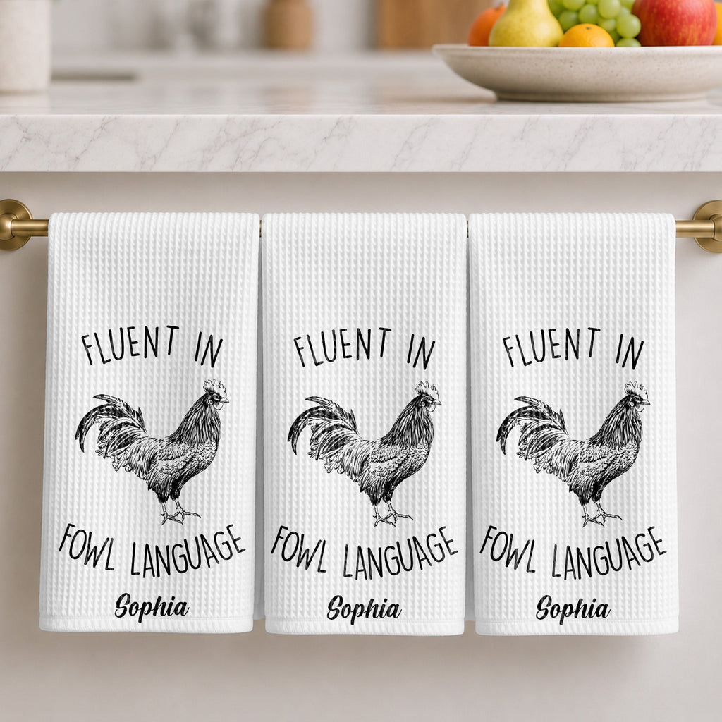 Personalized Chicken Towel Custom Name Gift for Farm Lovers