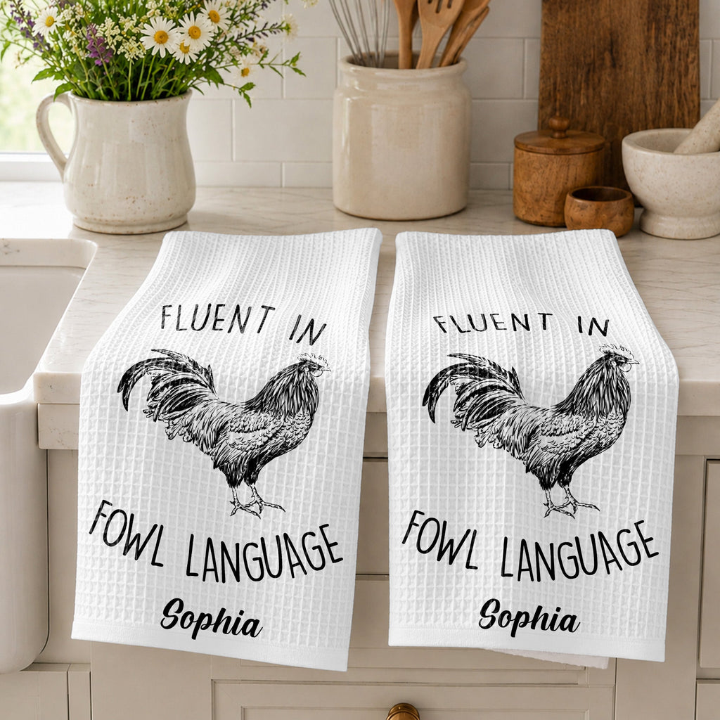 Personalized Chicken Towel Custom Name Gift for Farm Lovers