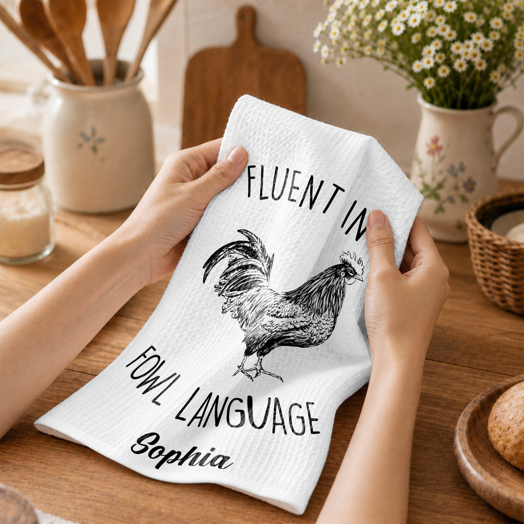 Personalized Chicken Towel Custom Name Gift for Farm Lovers
