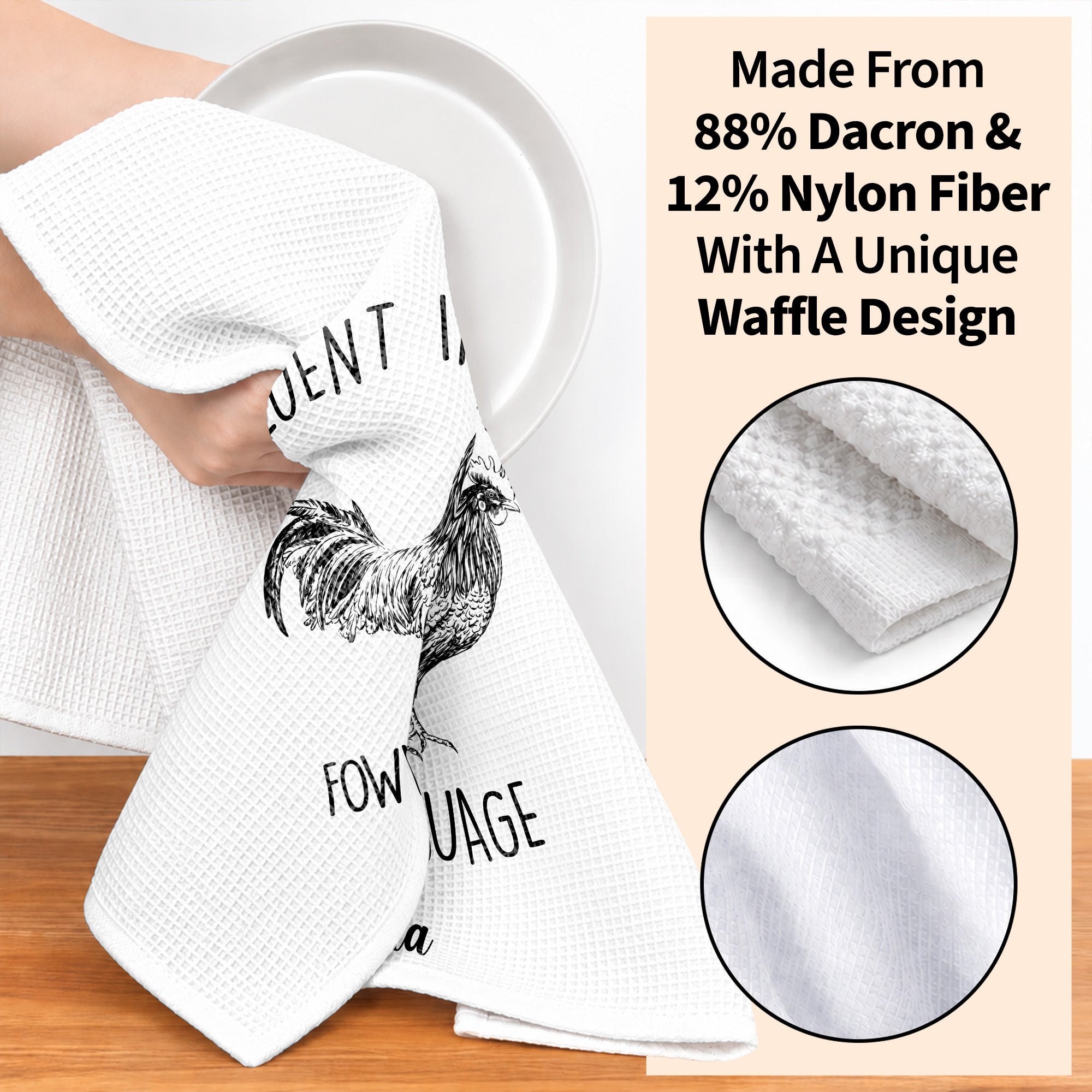 Personalized Chicken Towel Custom Name Gift for Farm Lovers