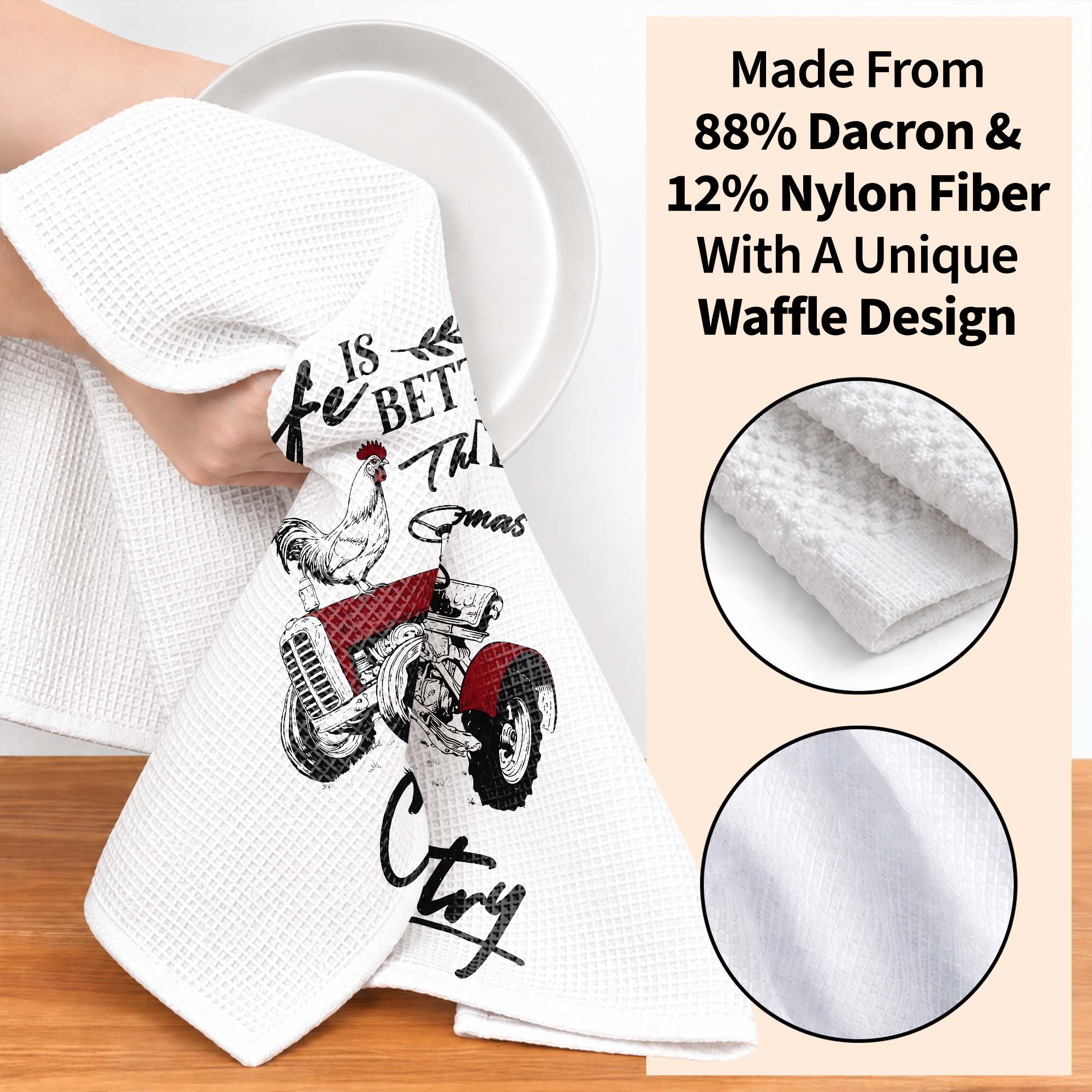 Personalized Kitchen Towel Life Is Better In The Country Farmhouse Gift for Dad
