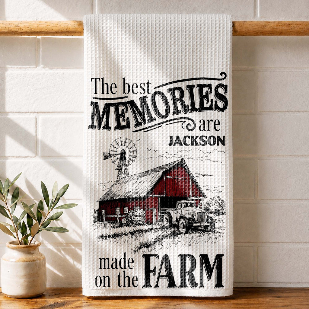 Personalized Farm Themed Kitchen Towel Custom Name Gift