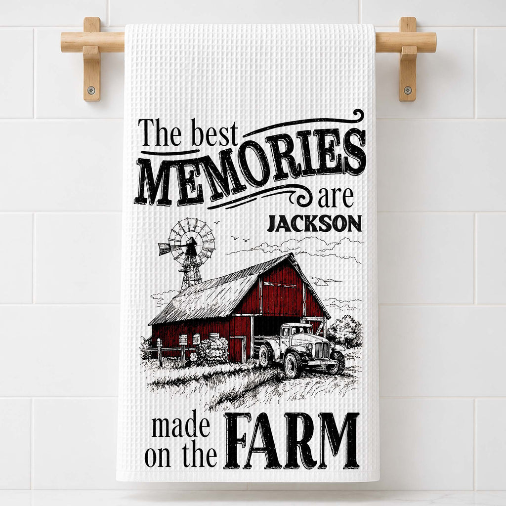 Personalized Farm Themed Kitchen Towel Custom Name Gift