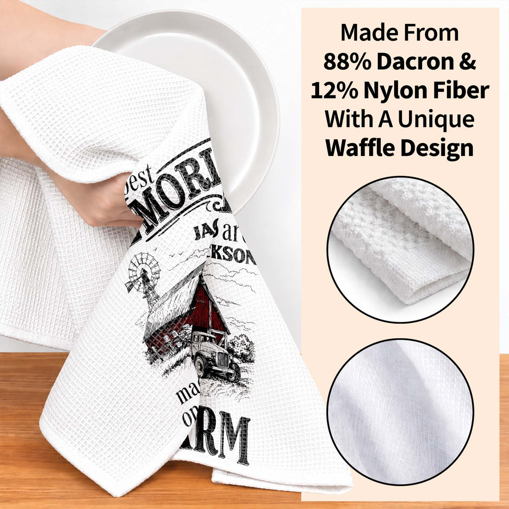 Personalized Farm Themed Kitchen Towel Custom Name Gift