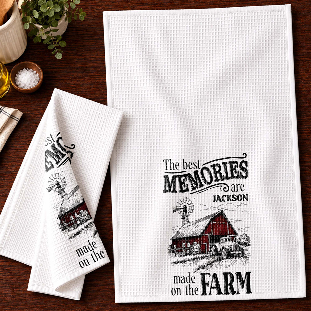 Personalized Farm Themed Kitchen Towel Custom Name Gift