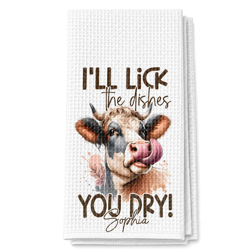 Personalized Kitchen Towel Funny Highland Cow Gift for Farm Lover