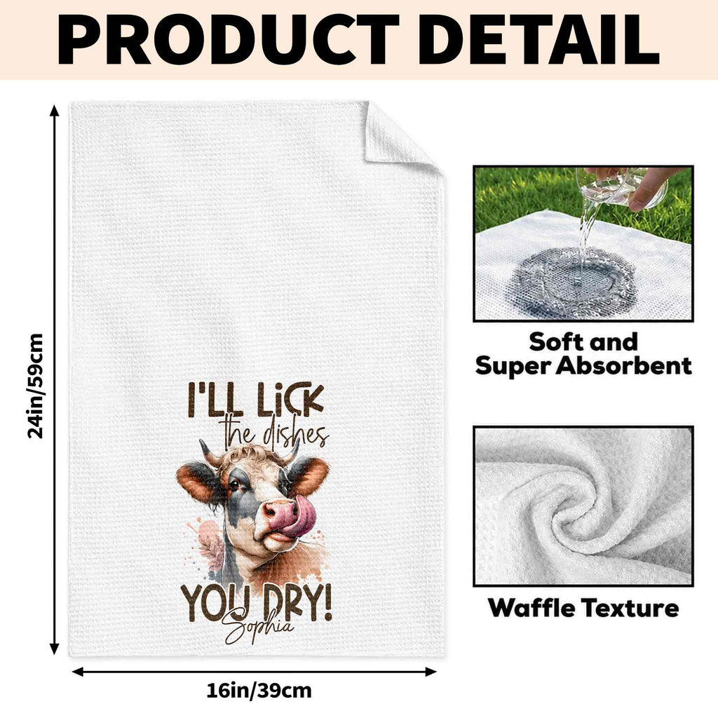 Personalized Kitchen Towel Funny Highland Cow Gift for Farm Lover