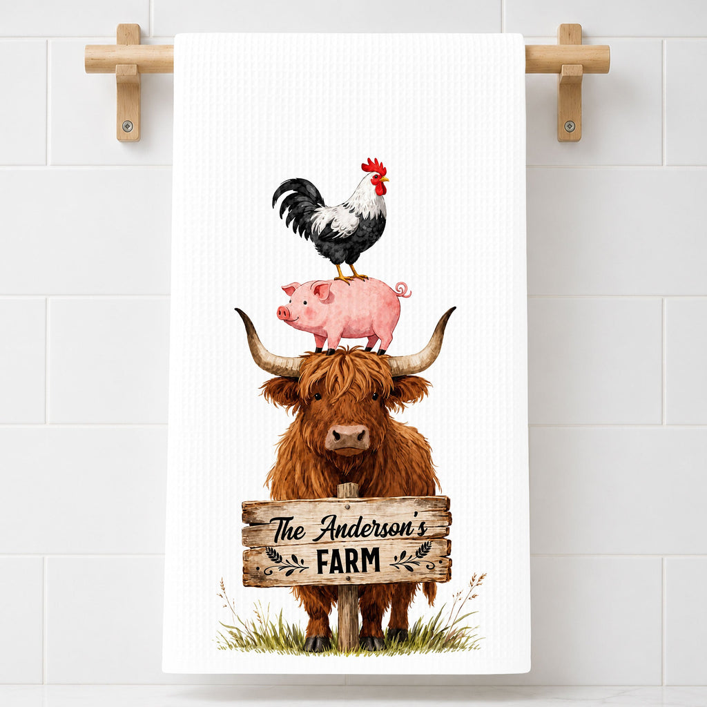 Personalized Farm Kitchen Towel Custom Family Name Gift Kitchen Towel GradoCreations