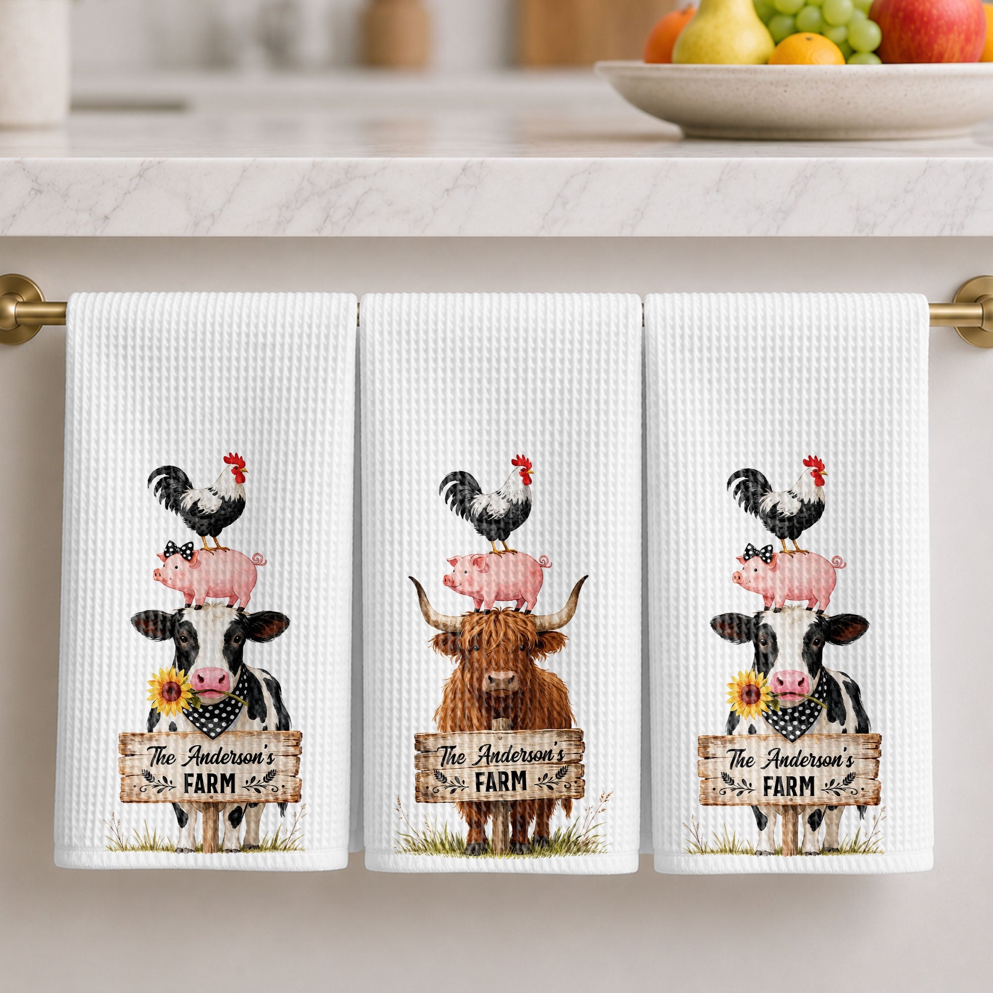 Personalized Farm Kitchen Towel Custom Family Name Gift Kitchen Towel GradoCreations