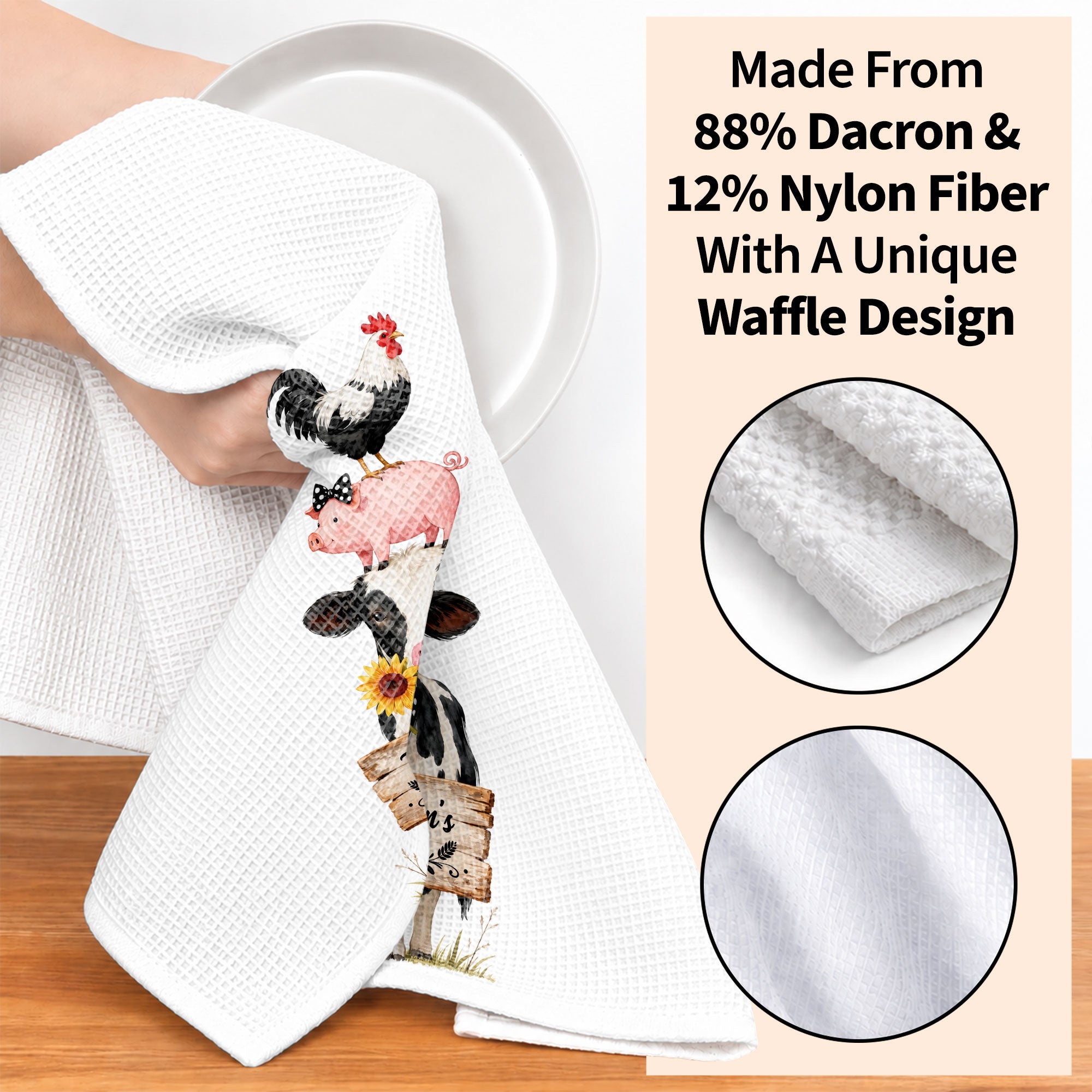 Personalized Farm Kitchen Towel Custom Family Name Gift Kitchen Towel GradoCreations