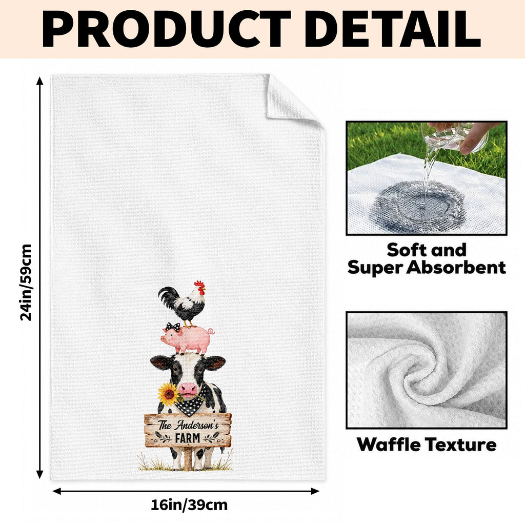 Personalized Farm Kitchen Towel Custom Family Name Gift Kitchen Towel GradoCreations