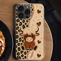 Personalized Highland Cow Clear Phone Case Custom Name Gift