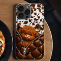 Personalized Clear Phone Case with Cute Highland Cow Design