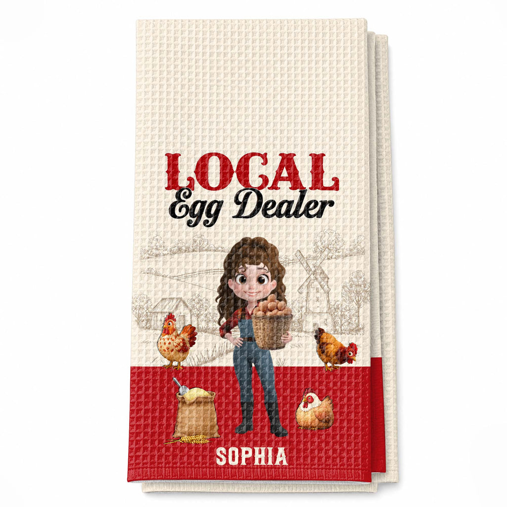 Personalized Kitchen Towel Custom Name Chicken Lover Gift Kitchen Towel GradoCreations