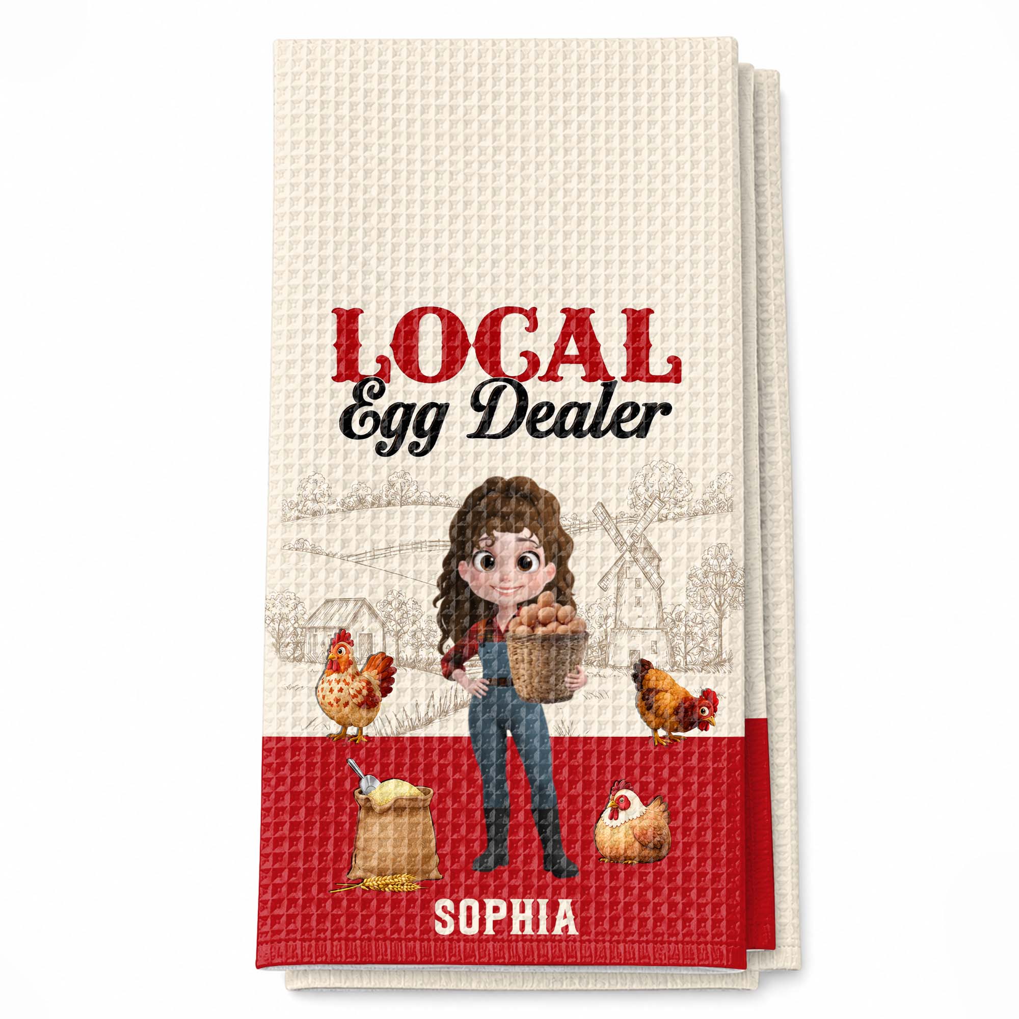 Personalized Kitchen Towel Custom Name Chicken Lover Gift Kitchen Towel GradoCreations