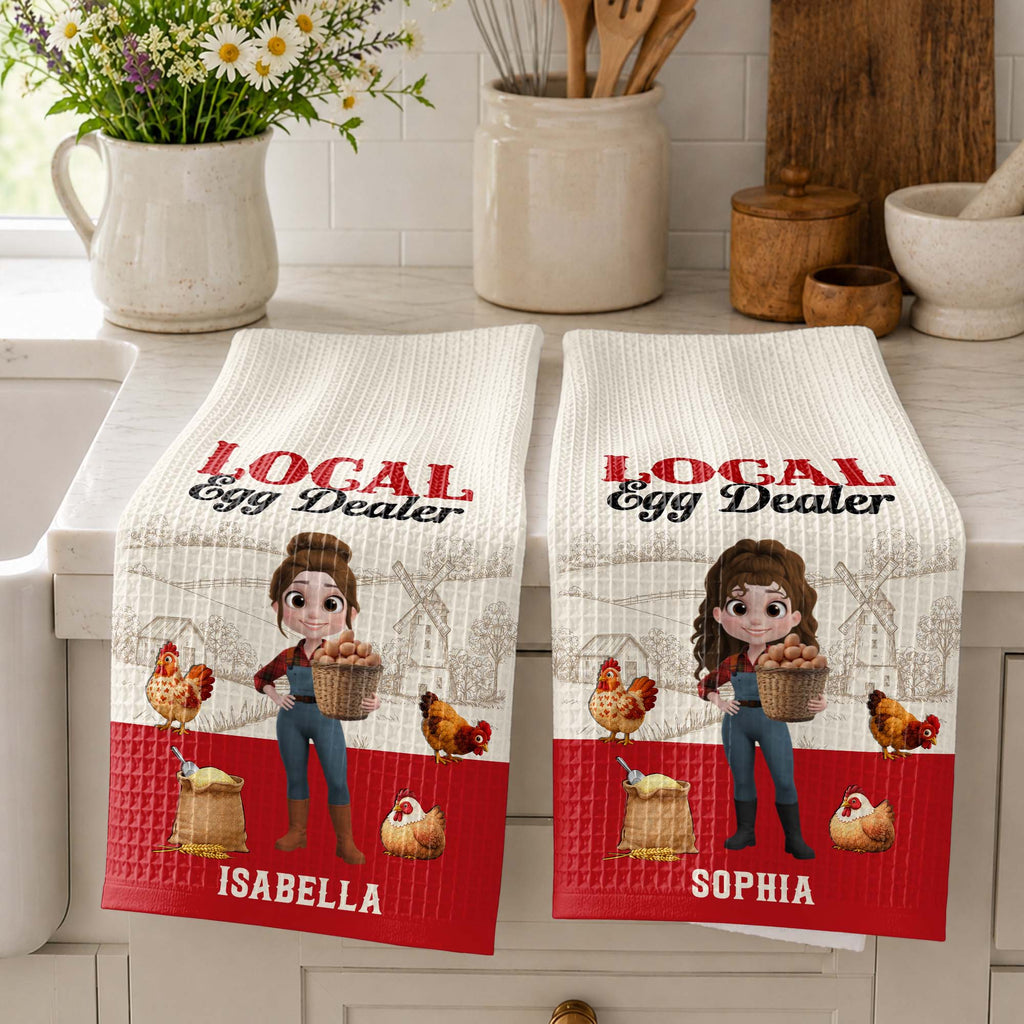 Personalized Kitchen Towel Custom Name Chicken Lover Gift Kitchen Towel GradoCreations