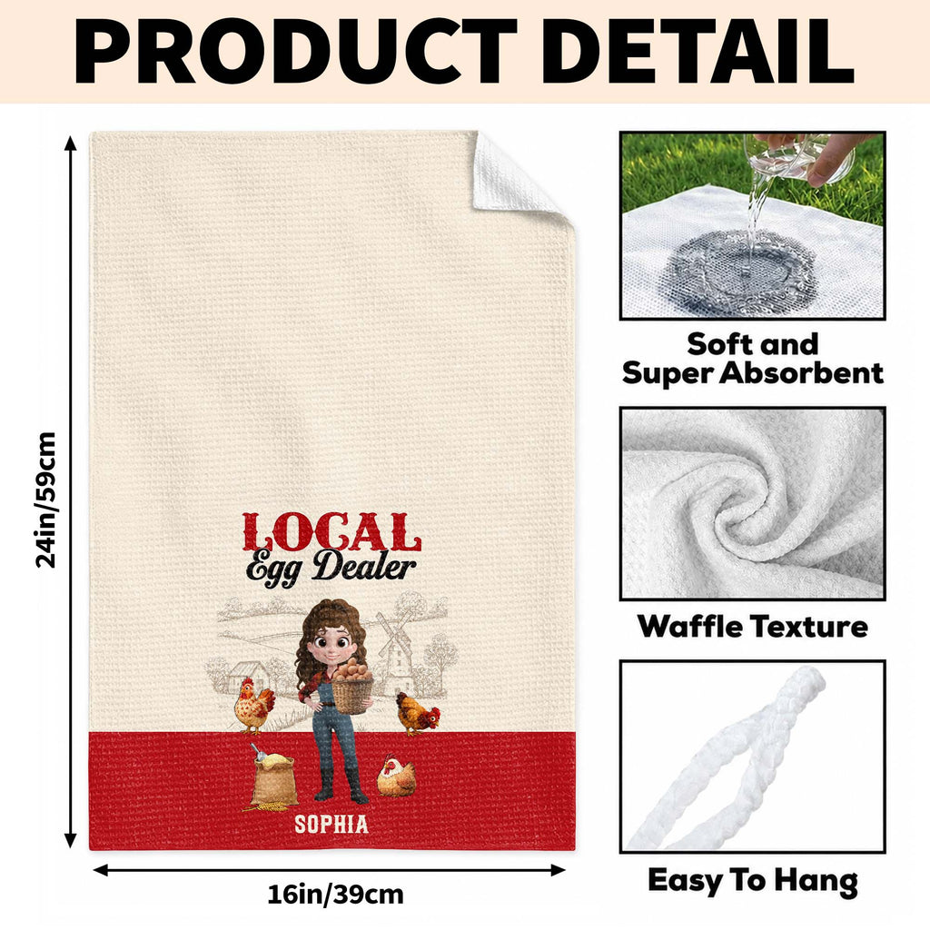 Personalized Kitchen Towel Custom Name Chicken Lover Gift Kitchen Towel GradoCreations