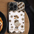 Personalized Clear Phone Case Cowboy Goose Sparkle Gift Clear Phone Case GradoCreations
