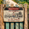 Personalized Metal Sign Caution Crazy Chicken Lady Gift Metal Sign GradoCreations