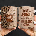 Personalized Highland Cow Coffee Mug Custom Name Gift for Animal Lovers Edge-to-edge Mug GradoCreations
