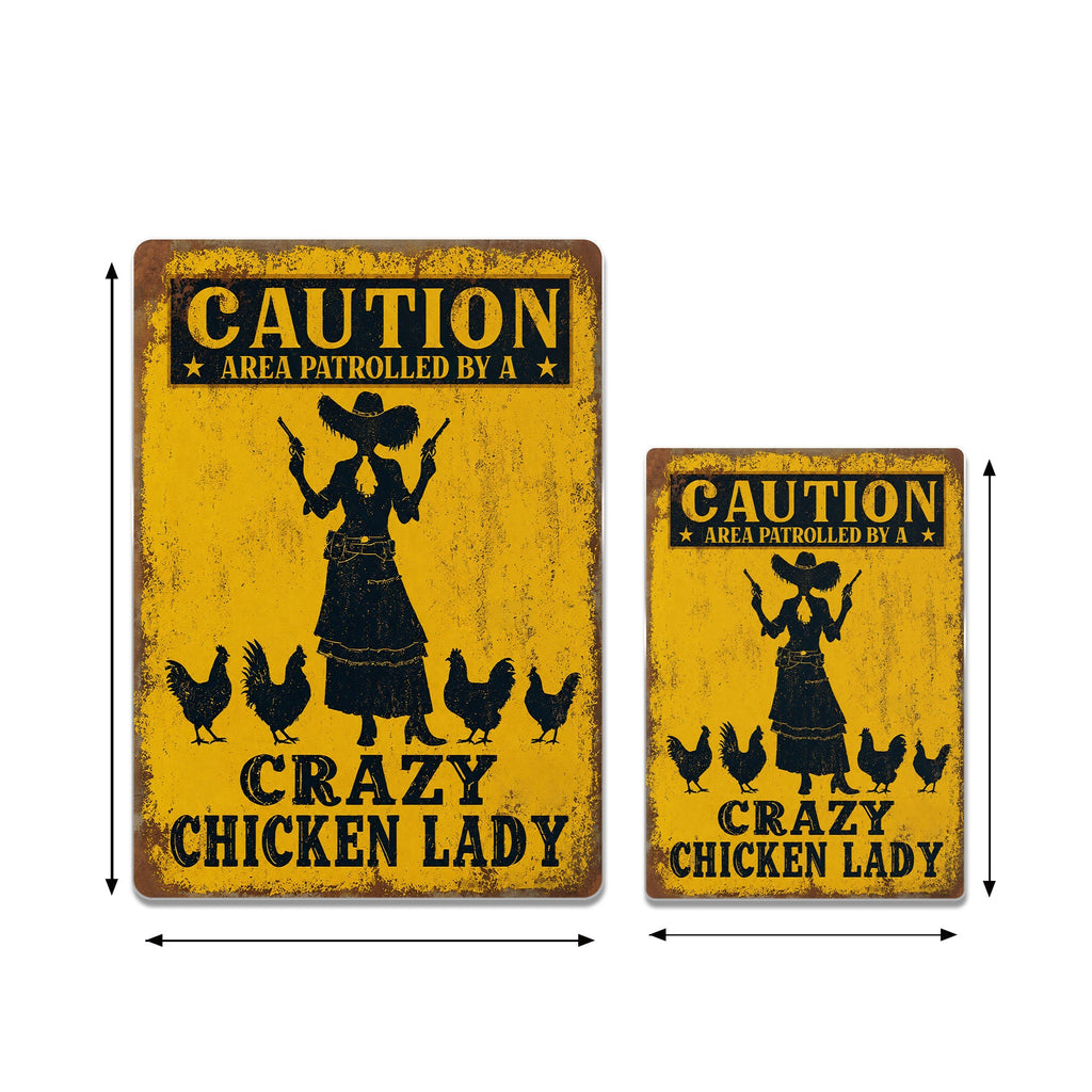 Personalized Metal Sign Crazy Chicken Lady Gift for Farmers Metal Sign GradoCreations