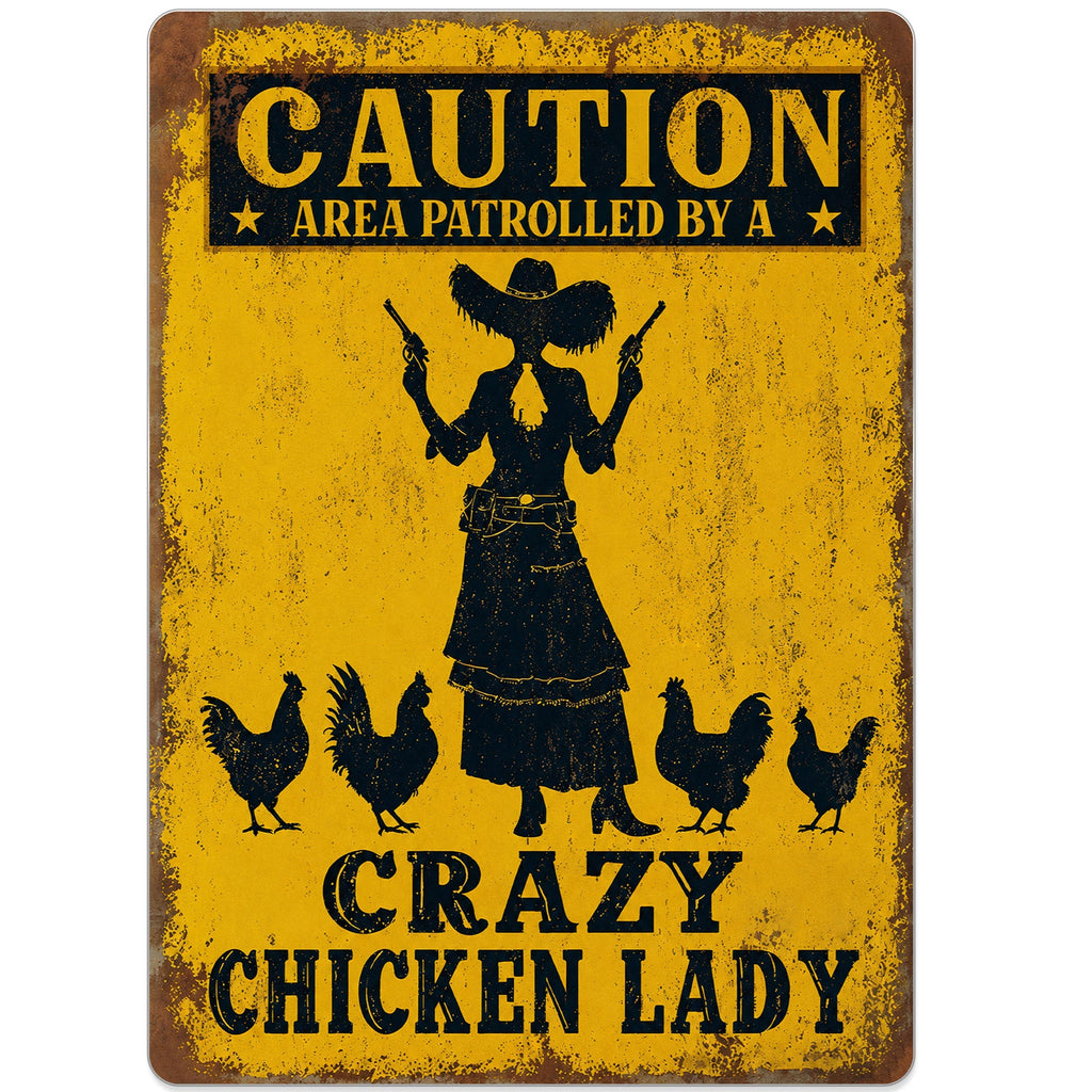 Personalized Metal Sign Crazy Chicken Lady Gift for Farmers Metal Sign GradoCreations