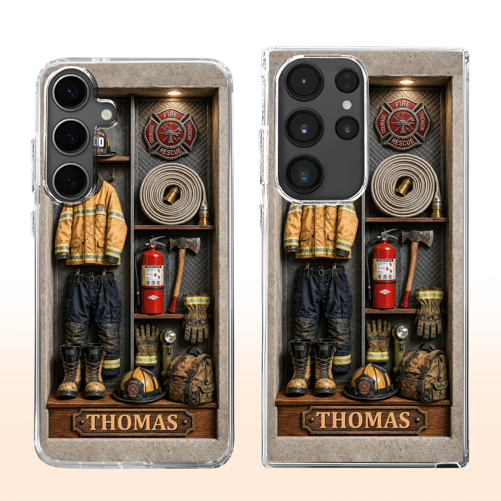 Personalized Clear Phone Case Custom Name Firefighter Gift Clear Phone Case GradoCreations