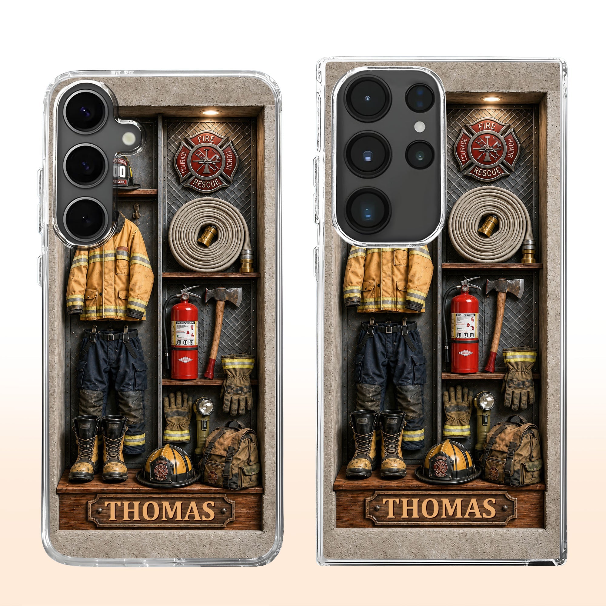 Personalized Clear Phone Case Custom Name Firefighter Gift Clear Phone Case GradoCreations