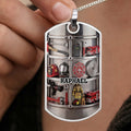 Personalized Firefighter Dog Tag Necklace Custom Name Gift for Dad Dog Tag Necklace GradoCreations