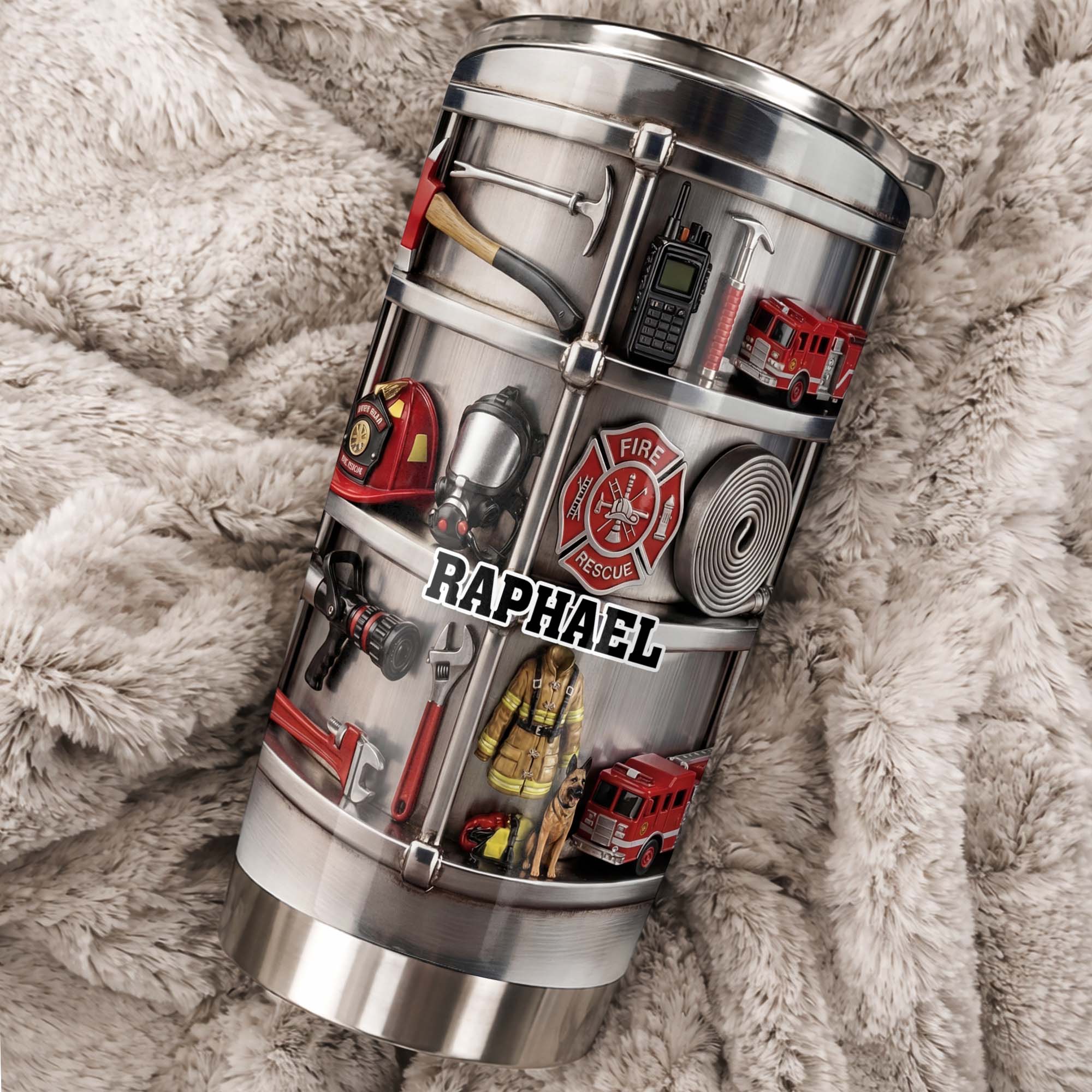 Personalized Firefighter Stainless Steel Tumbler 20oz Gift for Dad 20oz Tumbler GradoCreations