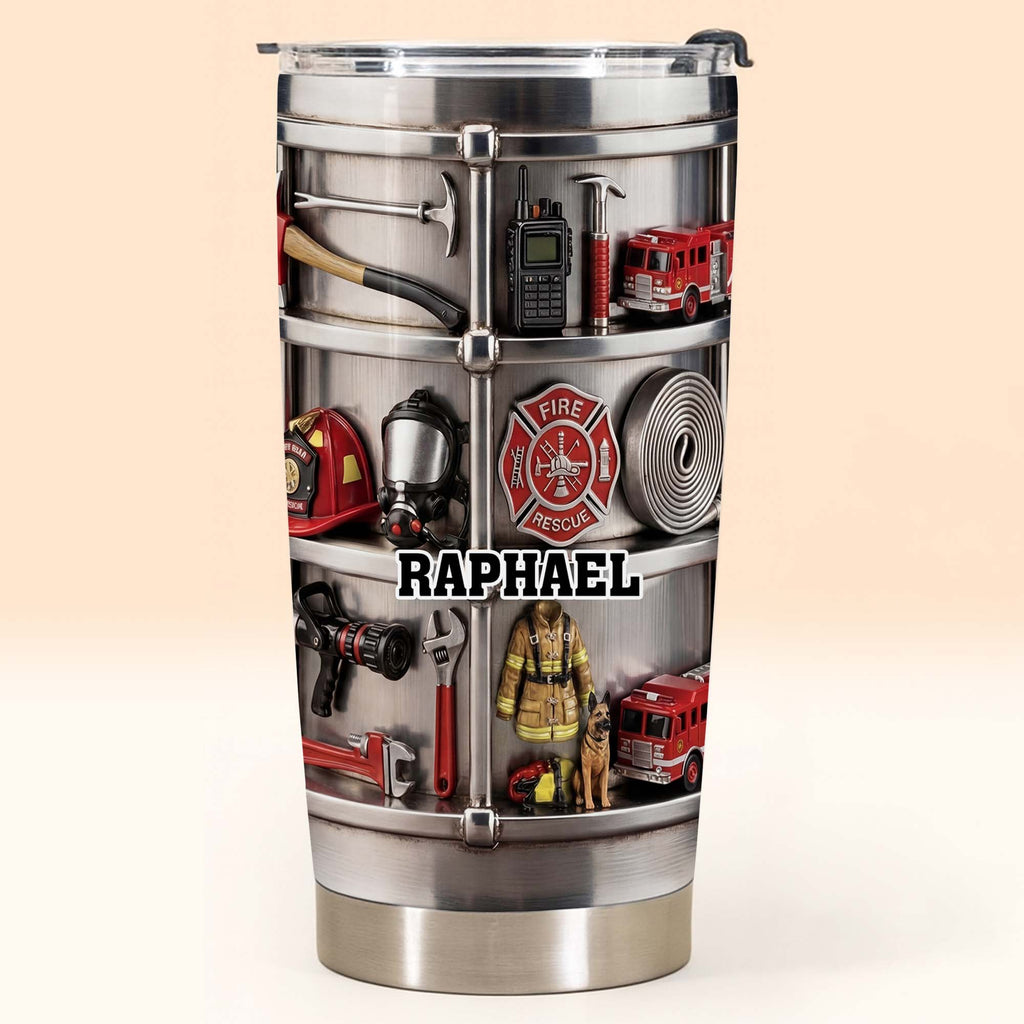 Personalized Firefighter Stainless Steel Tumbler 20oz Gift for Dad 20oz Tumbler GradoCreations