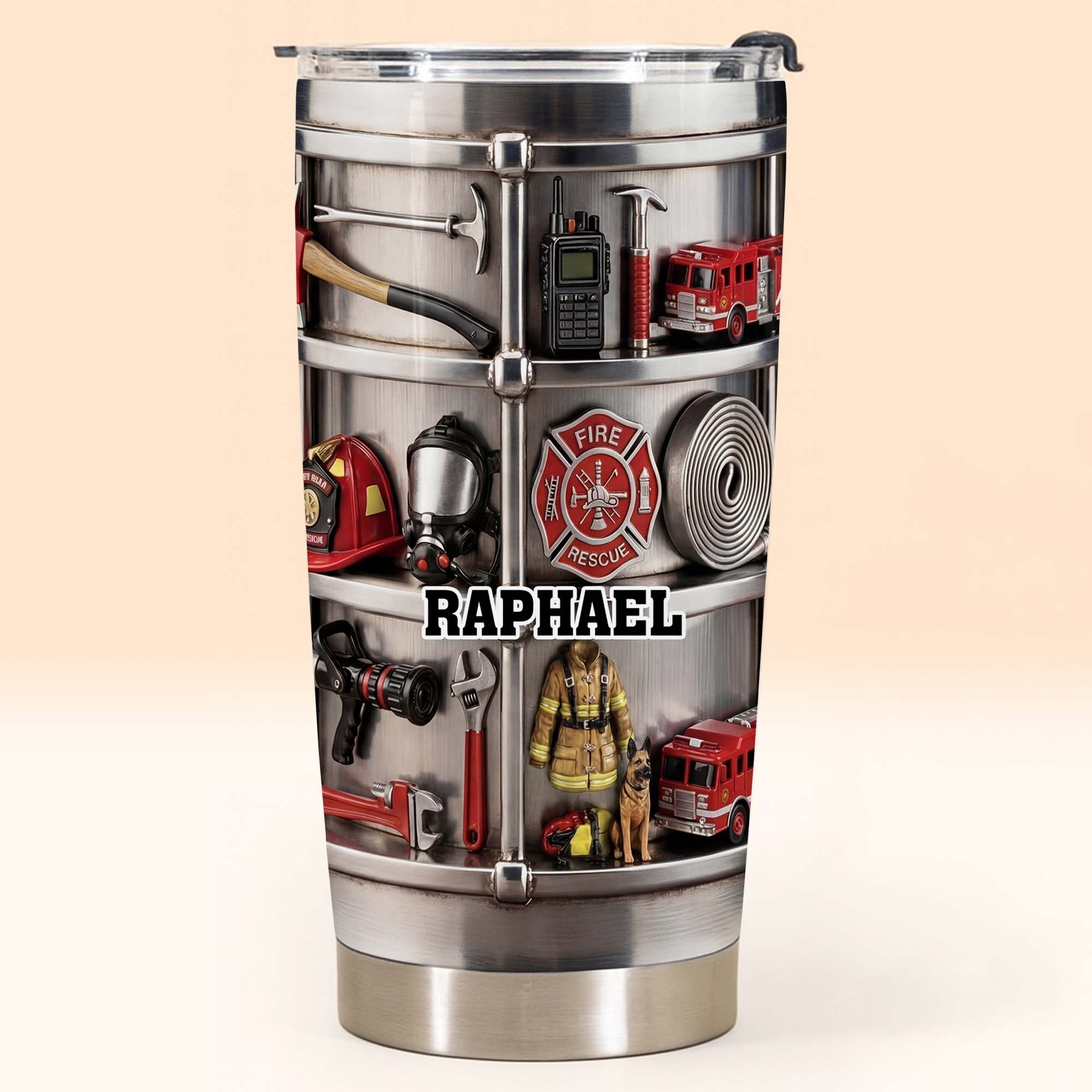 Personalized Firefighter Stainless Steel Tumbler 20oz Gift for Dad 20oz Tumbler GradoCreations