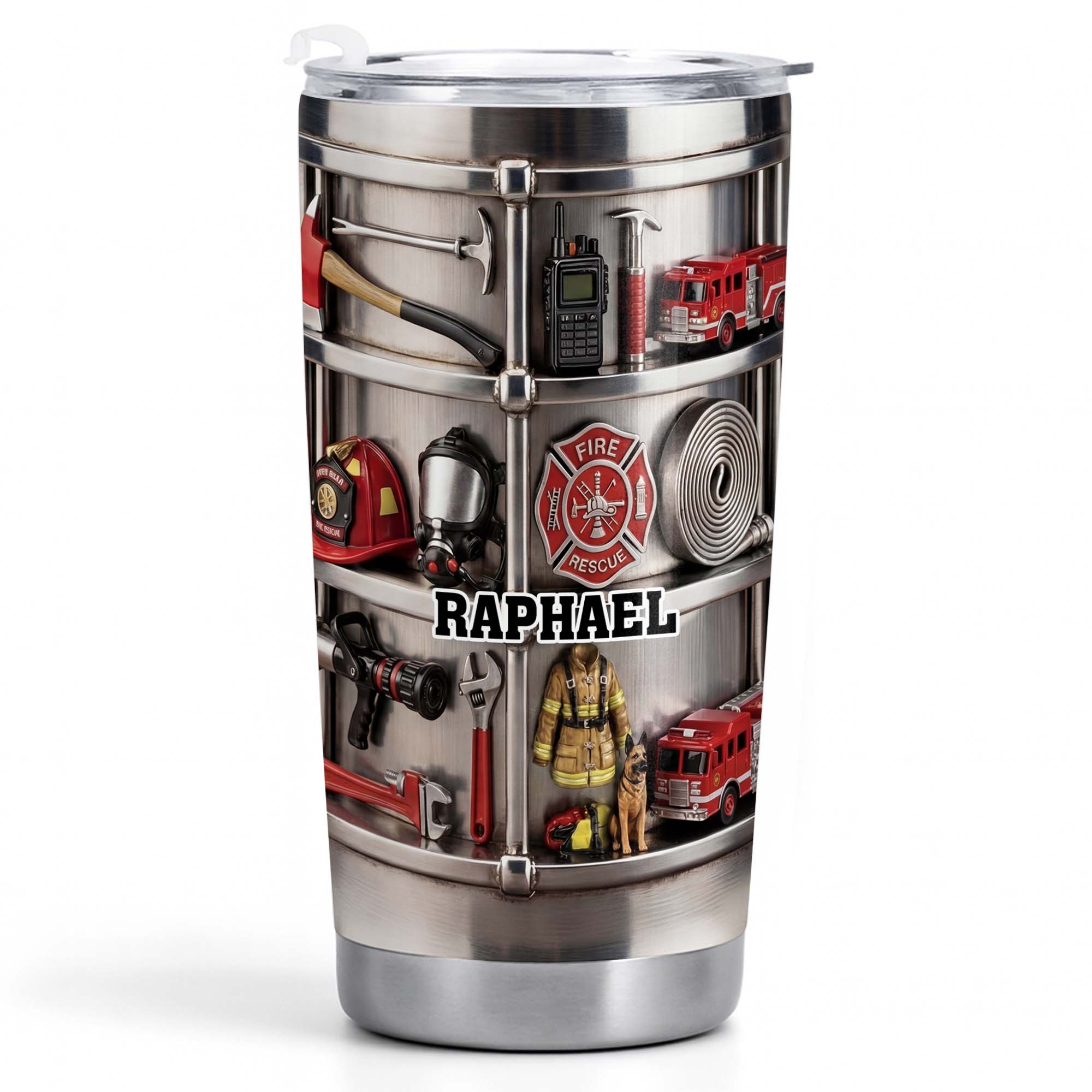 Personalized Firefighter Stainless Steel Tumbler 20oz Gift for Dad 20oz Tumbler GradoCreations